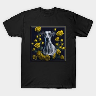 Whippet yellow roses T-Shirt